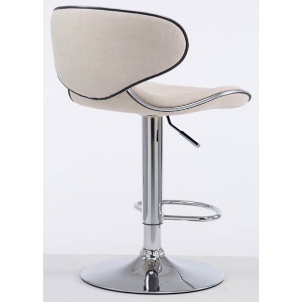 Set med 2 snurrbara barstolar i modern design med cremefärgad tyg och stöd i krommetall 10_0004265 Grädde