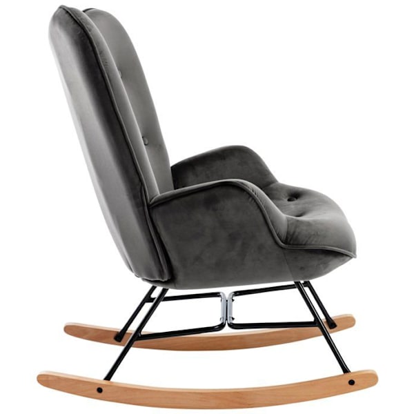 Gungstol - FAB - Dekorativ knapp - Mörkgrå sammet - Modern design - Bekväm Grå