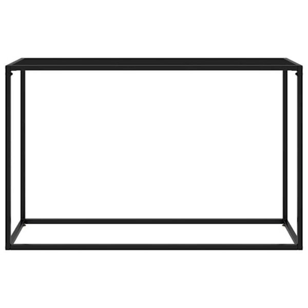Moderne entréekonsol møbel, sidebord 120 x 35 x 75 cm, sort hærdet glas og stål DEC032107 Svart