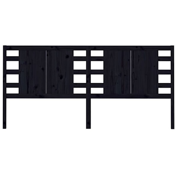 Hovedgærde til soveværelse møbel 126 x 4 x 100 cm sort fyrretræ TDL0202326