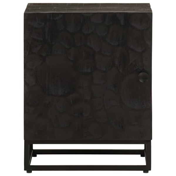 Natbord med opbevaringsrum og dør 40 x 30 x 50 cm massiv mangotræ og sort jern DEC034400 kastanj