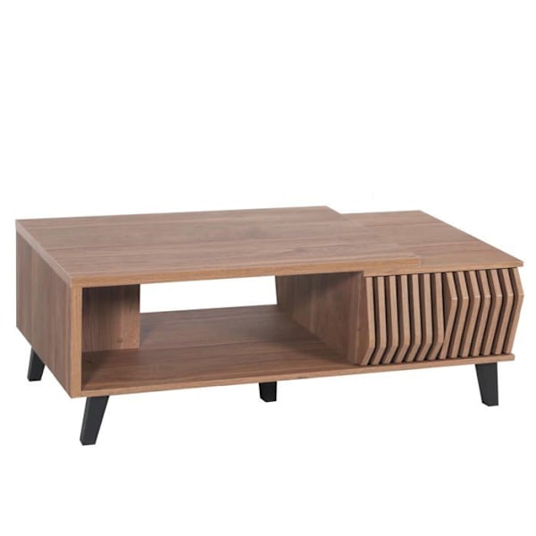 Bordlampe, sidebord, to hylder og to skuffer 44x120x65 cm brun 04_0008451 kastanj