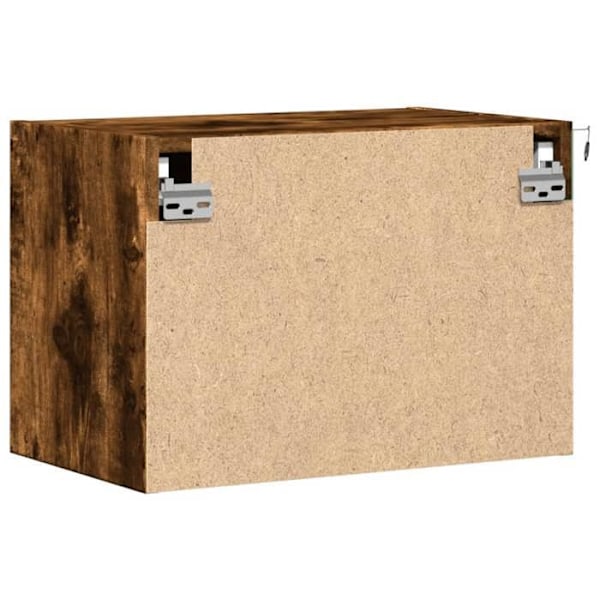 Set med 2 väggmonterade sängbord 50 x 31 x 35 cm med LED-lampor, fack med dörr DEC036134 Guld