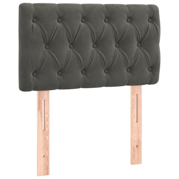 Sänggavel - LED - Mörkgrå sammet - 80x7x78/88 cm - Modern design - Mjuk vid beröring Mörkgrå