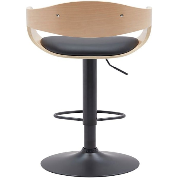 Skamler x1 scandinavisk design i sort PVC med lys træstruktur og sorte metalben 10_0005035 kastanj