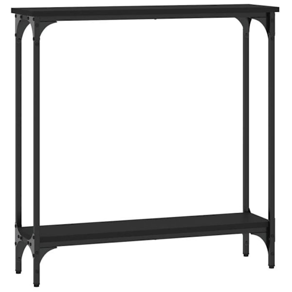 Entréemøbel konsolbord design elegant 75 x 22,5 x 75 cm ingeniørtræ og sort metal DEC032147 kastanj
