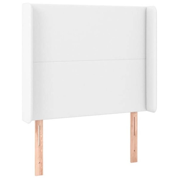Sänggavel tillbehör sovrum möbel med LED 103 x 16 x 118/128 syntetisk vit
