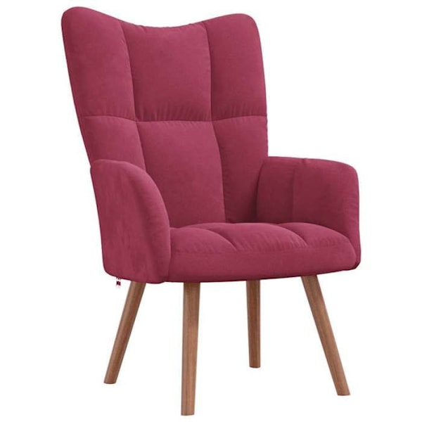 Lounge-stolsoffor i modern design i vinröd sammet DEC026764 Bordeaux