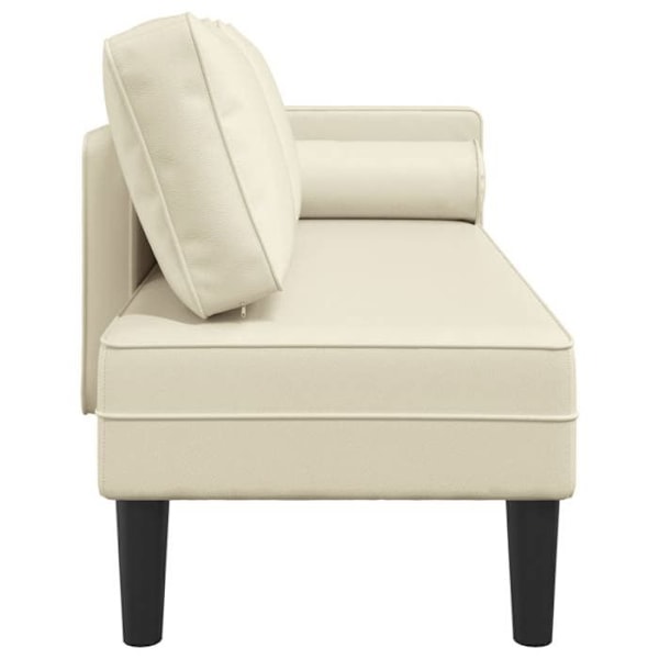 Meridienne chaise longue sohva sisätiloihin vaaleilla PVC-patukoilla DEC026066 Grädde