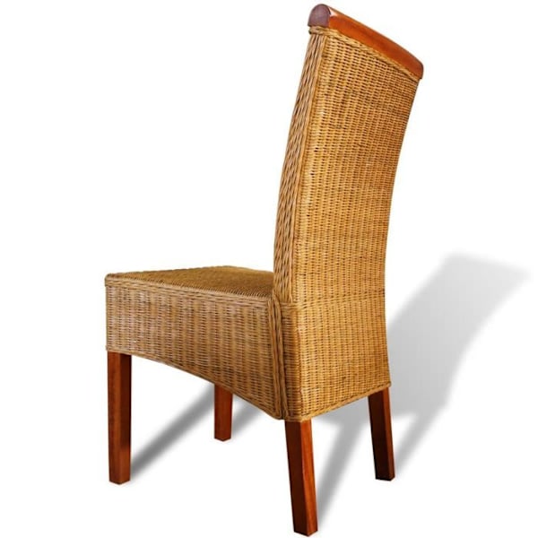 Matsalsstolar - Ej specificerat - Set om 4 - Äkta rotting - Massivt trä - Modern stil kastanj