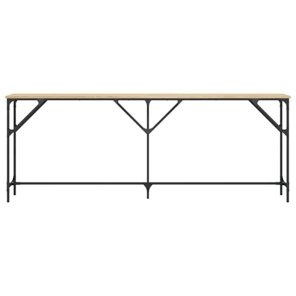 Sisäänkäynnin kaluste, elegantti konsolipöytä 200 x 29 x 75 cm insinööripuuta ja metallia DEC031944 kastanj