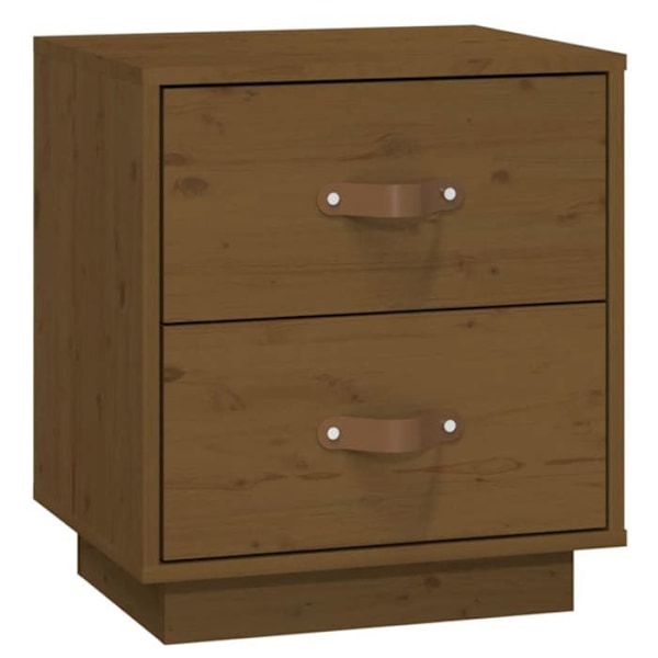 Nattetable med to skuffer 40 x 34 x 45 cm fyrretræ farve honningbrun DEC036213 kastanj