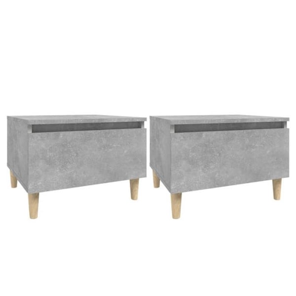 2 kpl yöpöytiä laatikolla 50 x 46 x 35 cm harmaata puumateriaalista DEC032637 kastanj