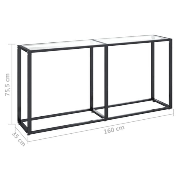 Praktisk konsolbord til en organiseret entre 160 x 35 x 75,5 cm hærdet glas og stål DEC032268 Guld