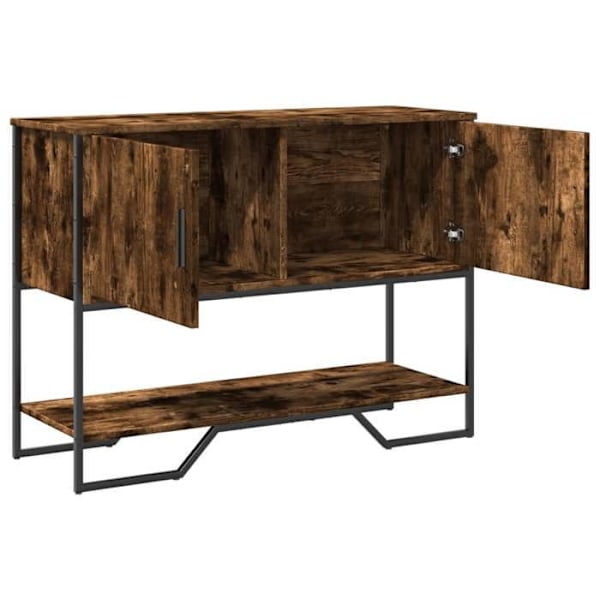 Praktisk konsolbord med opbevaringsplads 100 x 35 x 74,5 cm ingeniørtræ brun og metal DEC031768 kastanj