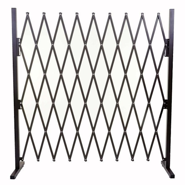 Grindelbarriär, saxgrind, djurskyddsgaller, utdragbar, aluminium, brun, höjd 153 cm, bredd 32-265 cm kastanj