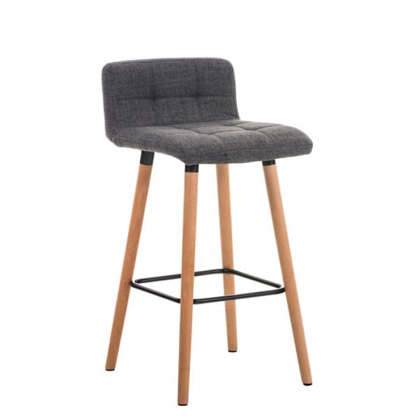 Sæt med to barstole med fodstøtte i lys grå stof, skandinavisk design 10_0004322 Grå