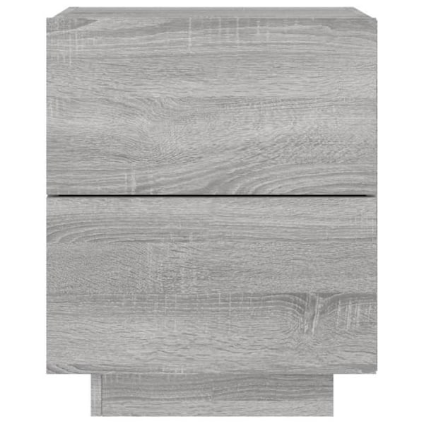 2 kpl yöpöytiä laatikoilla ja LED-valaistuksella, mitat 45 x 40 x 55 cm, harmaa engineering-puu DEC032864 kastanj