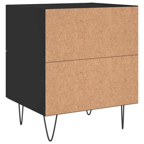 Sæt med 2 natborde med to skuffer 40 x 35 x 47,5 cm sorte ingeniørtræ og jern DEC035541 kastanj