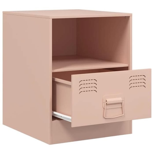 Natbord med skuffe og hylde 34,5 x 39 x 44 cm stål rosa DEC034548 Rosa