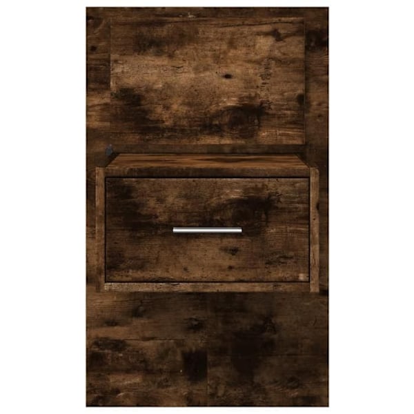 Seinäyöpöytä LED-valoilla ja laatikolla 48,5 x 32,5 x 80 cm ruskeaa puu-tekniikkaa DEC034172 kastanj