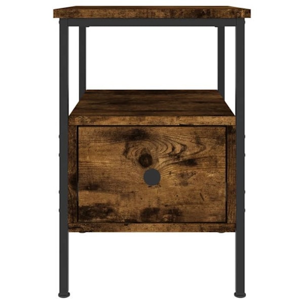 Natskab med skuffe og hylde 34 x 36 x 50 cm brun ingeniørtræ og jern DEC033543 kastanj