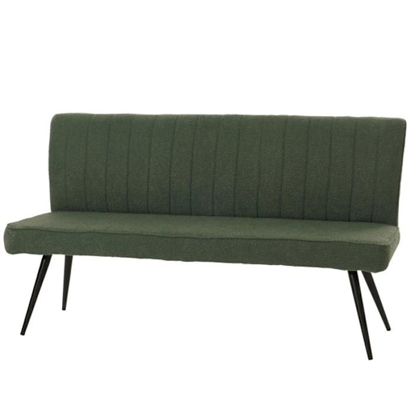 Bordplade til spisebord med polstret ryg i grøn boucle stof og metal 160 cm 04_0005864 Metall