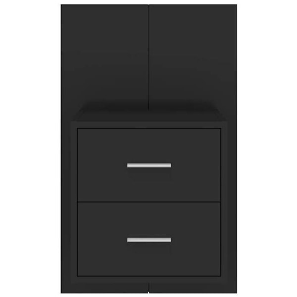 Væghængt natbord med to skuffer 48,5 x 32,5 x 80 cm i sort ingeniørtræ DEC034306 kastanj