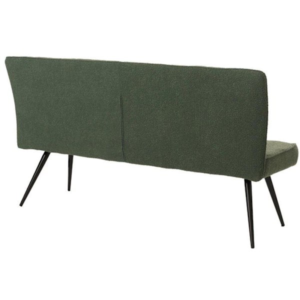 Bordplade til spisebord med polstret ryg i grøn boucle stof og metal 160 cm 04_0005864 Metall