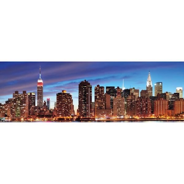 LED-tavla på duk, belyst väggtavla, timer, certifierad FSC, 120 x 40 New York