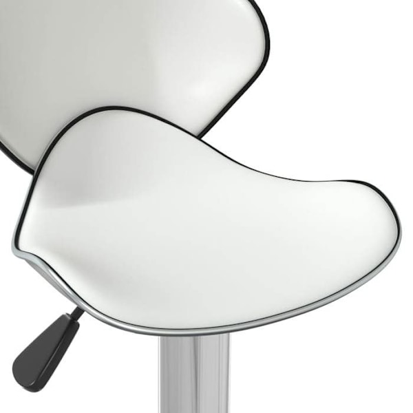 Tabouret de bar x1 hög stol med fotstöd i vit PVC DEC029444 Vit