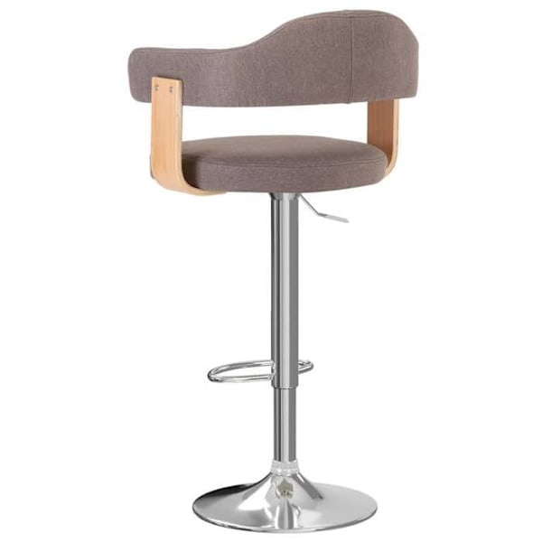 Sæt med 2 barstole retro design i bukket træ, taupe stof og jern DEC029874 kastanj