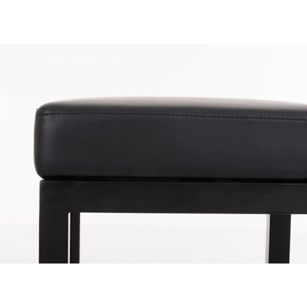 Barstol x1 med fodstøtte, enkelt design, sædehøjde 80 cm i sort PVC og støtte i sort metal 10_0005406 Metall
