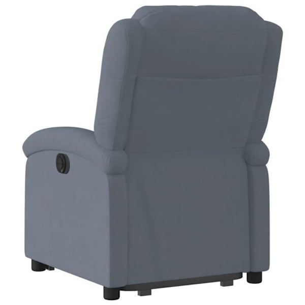Fauteuil relax TV med elektrisk løftfunktion, meget komfortabel i mørkegrå velour DEC028370 Grå
