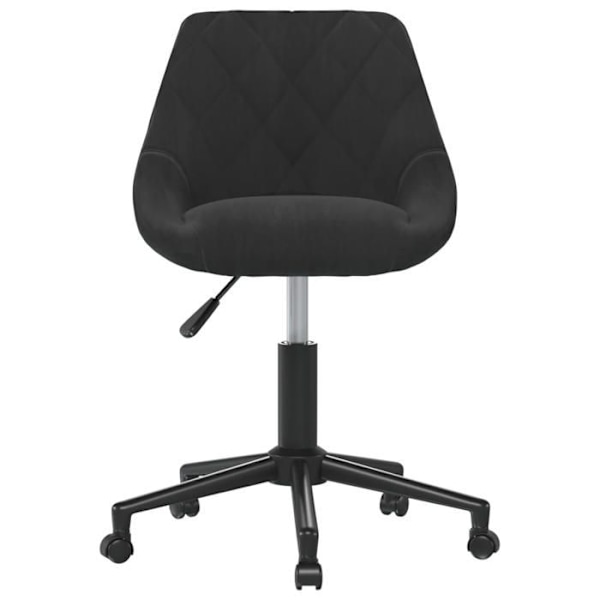 Arbejdshøjde taburet, kontorstol med hjul, justerbar højde, sort velour, ramme i sort stål DEC025119 Svart