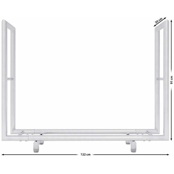 Porte bûches til opbevaring af brænde til pejs i industriel stil 122x91 cm i rustfrit stål 10_0003525 kastanj