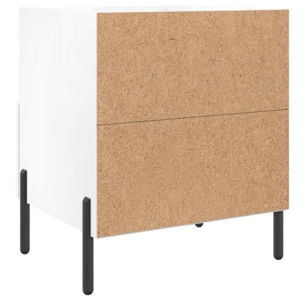 2 kpl yöpöytiä avoimella osastolla ja laatikolla 40 x 35 x 47,5 cm valkoista insinööripuuta ja rautaa DEC034997 Vit