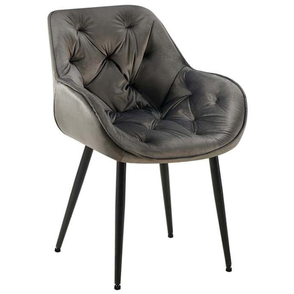 Spisestol x1 design og moderne, sæde i antracitvelour og ben i sort metal 10_0001495 Metall