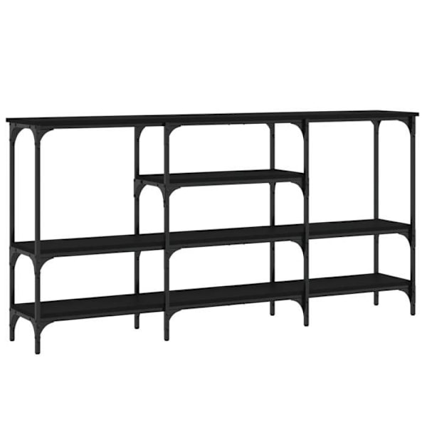 Funktionsdygtig og stilfuld konsolbord med hylder 160 x 29 x 80 cm i sort ingeniørtræ og metal DEC032117 kastanj