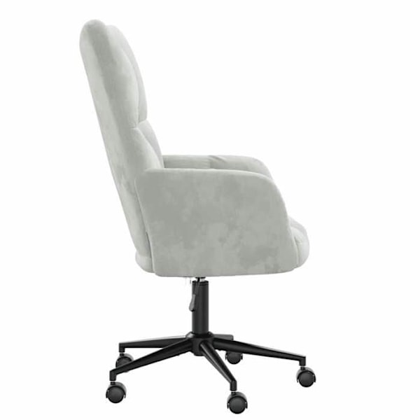 Moderne grå velour lounge stol med hjul DEC026673 Grå