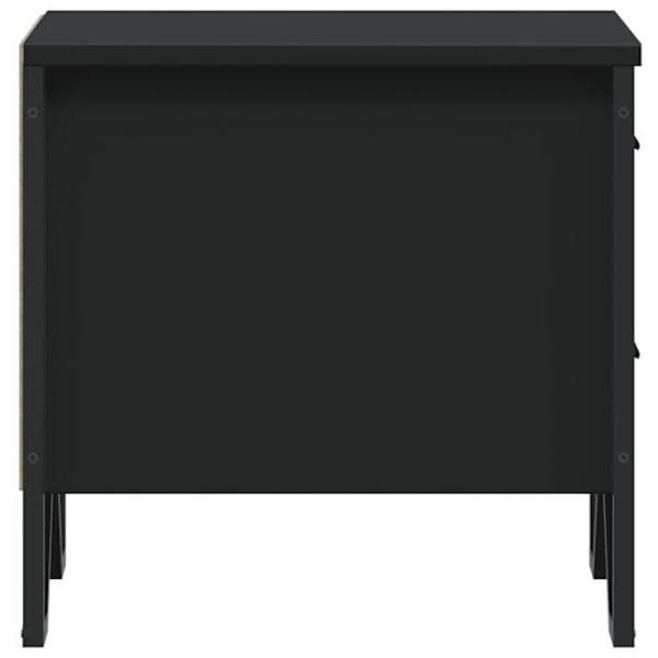 Sæt af 2 sengeborde med skuffer 40 x 41 x 40 cm sort ingeniørtræ og metal DEC035582 kastanj