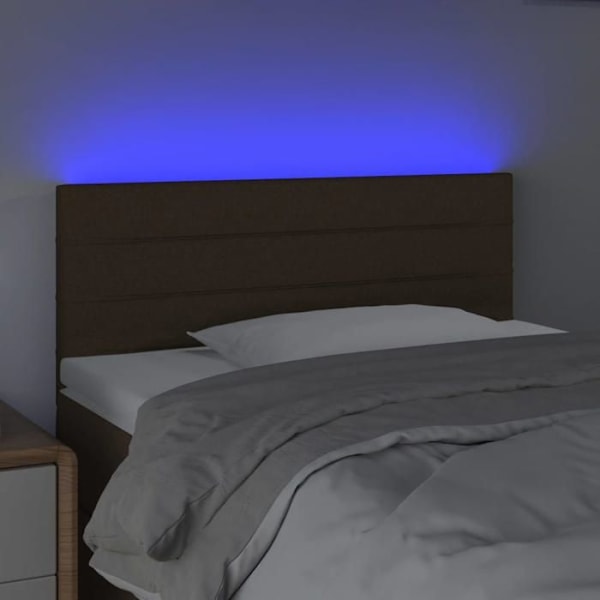 Hovedgærde - Ikke specificeret - 100x5x78/88 cm - Mørkebrun stof - Indbyggede LED - Moderne stil Mörkbrun
