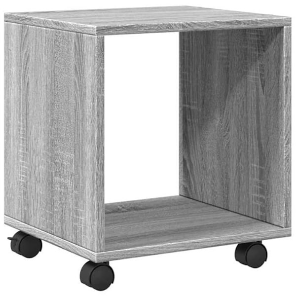 Sisustuspöytä, konsolipöytä, sisäänkäynnin kaluste, olohuoneen kaluste pyörillä 37 x 33 x 42,5 cm, harmaa ingenieeripuusta DEC031380 kastanj