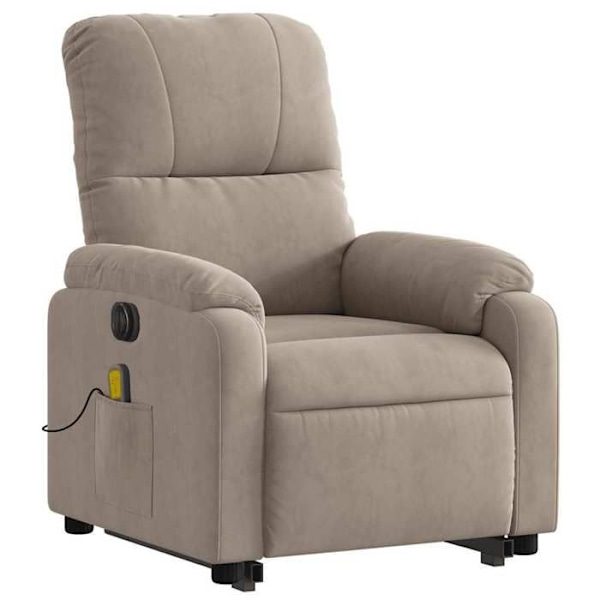 Soffa för avkoppling med elektrisk lyftfunktion och 6 punkter för massage i taupe tyg DEC027858 Mol
