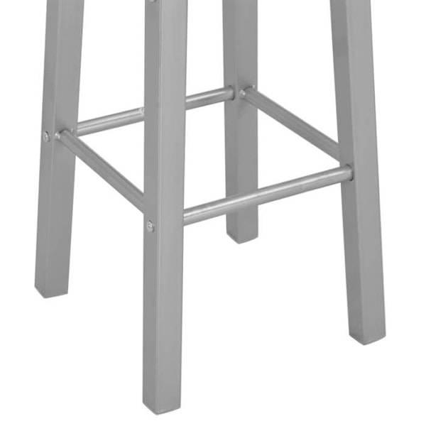 Sæt med 2 barstole højde 70 cm, struktur i sølvfarvet stål + sæde i sort MDF DEC029605 Silver