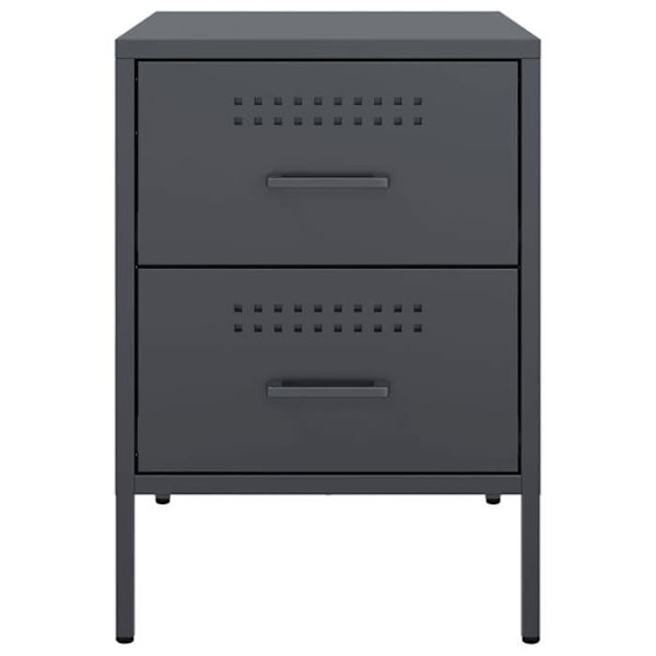 Set med 2 sängbord med lådor 36 x 39 x 50,5 cm anthracite stål DEC034826 Flerfärgad