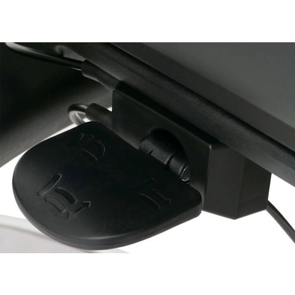 Drejebar kontorstol med ergonomisk lændestøtte, foldbar fodstøtte og justerbare armlæn, sort mesh 04_00062 Svart