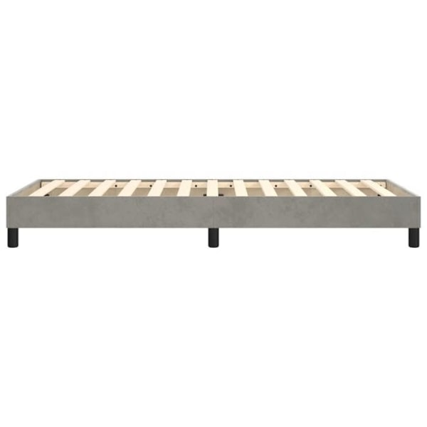 Sommier - TDL - 90x190 cm - Ljusgrå velour - 1 plats - Med ribbor Ljusgrått