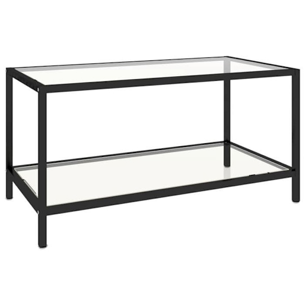 Set med 2 låga bord av transparent härdat glas och stål DEC032747 Transparent