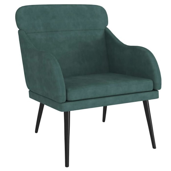 Design och modern loungefåtölj 63 x 76 x 80 cm i grön sammet DEC028685 Grön